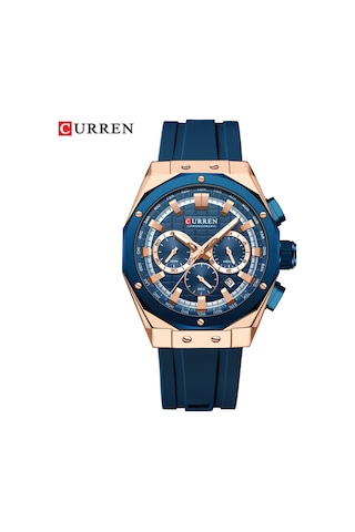 Curren 8462 Erkek Gri Analog Kuvars Silikon Spor Aydınlatmalı Saat Su Geçirmez Tarih Kol Saati Yeşil Diğer