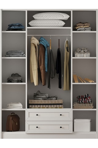 Rabi Mobilya Rumy-s1 Country 4 Kapak 2 Çekmeceli Mega Gardırop