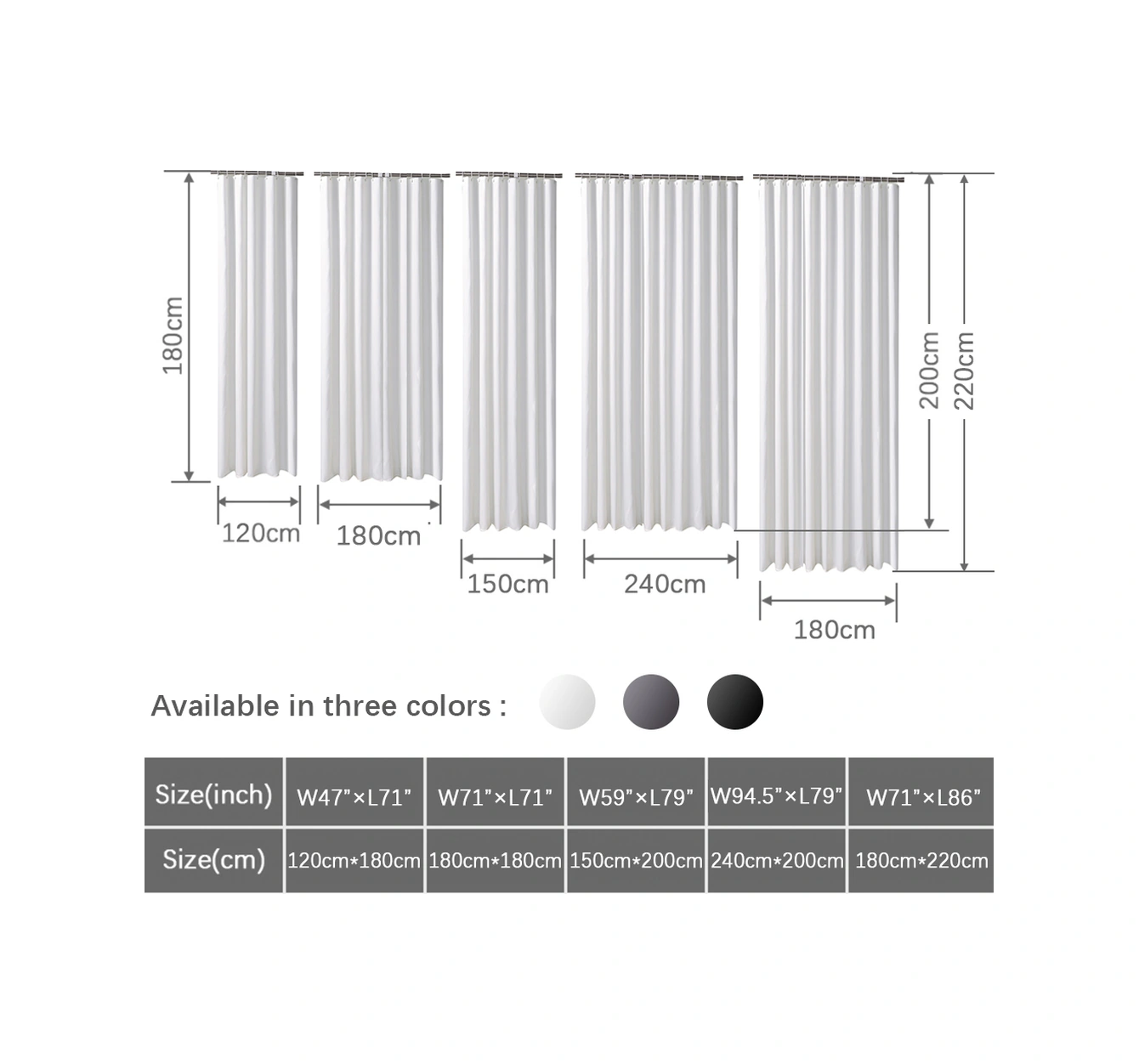 Youmex Beyaz Su Geçirmez Banyo Perdesi - 180x180 Cm, 12 Adet Kanca İle, Kalın Poliester Malzeme Beyaz