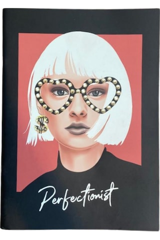 Perfectionist Mükemmelliyetçi Temalı Çizgili Defter Zamansız Ajanda Siyah