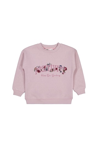 Civil Girls Posıtıvıty Baskılı 2-5 Yaş Sweatshirt - Pembe Açık Gül Kurusu