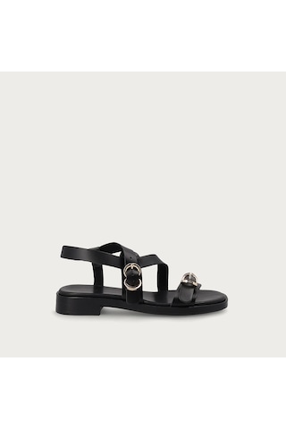 Nero Black Sandalet Kadın 87m6 Frau Leather Multi-strap Sandals siyah