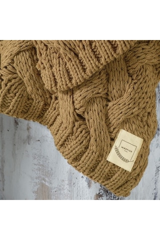 Serenita Saç Örgü Triko Tv Battaniyesi Throw Koltuk Şalı (538861587)-110X160