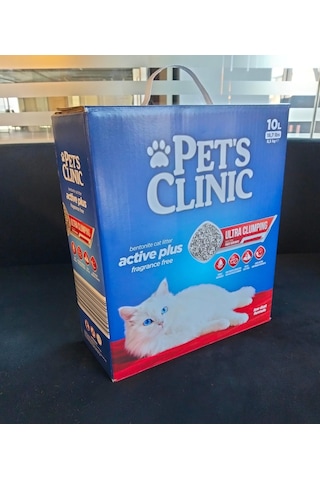 Pets Clinic Aktif Karbonlu Tozsuz Kutulu Bentonit Kedi Kumu 10 Lt 293-40000.01