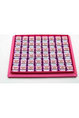 Dark Brown Hoşgeldin Bebek Kız Çoçuk Çikolatası 48 Adet Sargılı Dolgulu