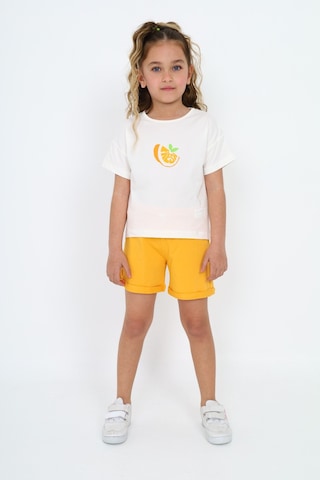 Toontoy Kids Toontoy Kız Çocuk Baskılı Şortlu Takım Ekru