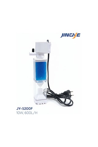 Jingye Jy-5200f Beyaz Şeffaf Gövdeli Akvaryum İç Filtresi 10w 600l/h - Modern Ve Etkili Filtrasyon