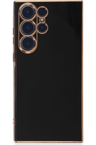 Gld-spt- Newface Samsung Uyumlu Galaxy S23 Ultra Kılıf Volet Silikon - Siyah