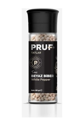 Beyaz Biber Tane 60 Gr. Cam Şişe Değirmen Kapak Diğer