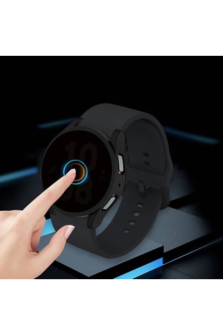 Galaxy Uyumlu Watch 6 44mm Sert Pc Kasa Ve Privacy Hayalet Ekran Koruyucu Mkst Watch Gard 32 - Siyah
