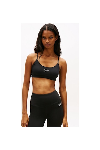 Tommy Hilfiger Kadın Tjw Crop Silver Script Bra-16313 Siyah