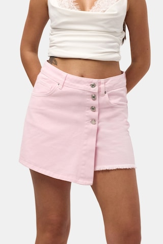 Itsbasic Kadın Pembe 6s6-98 Denim Şort Etek