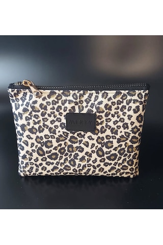 Meryy Collection Clutch Simli Leopar Çanta Leopar