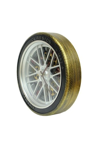 Kenpazar Saat Çarklı Jant Modeli Duvar Saati Dekoratif Ev Ofis Hediyelik çok Renkli