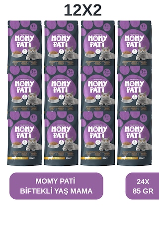 Biftekli Yaş Kedi Maması 85 Gr X 24 Adet Yetişkin Kediler İçin