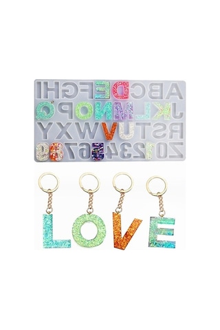 Ulzyvf Profesyonel Epoksi Kalıplar - Sabun Renkli Reçine Seti, Harf Ve Rakam Mum Kalıpları Çok Renkli