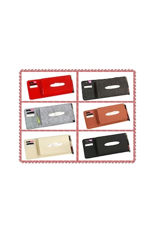 Lemestar Araç İçi Çok Amaçlı Güneşlik Ve Peçetelik Yün Keçe Malzeme, 6 Renk Seçeneği