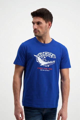 Rich Erkek Bisiklet Yaka T-shirt Mavi