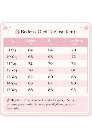 Butikhappykids Kız Çocuk Askılı Bebe Mavi Balon Kollu Monoray Kumaş Abiye Elbise 9-15 Yaş Bebe Mavi