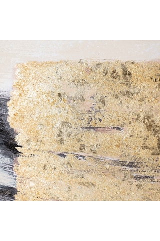 Golden Abstract Çerçeveli Yağlı Boya 100x100cm