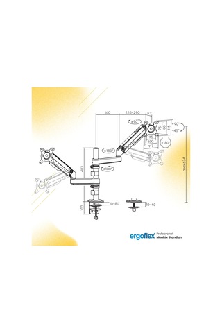 Ef S16 Çift Kol 17-32 İnch Uyumlu Amortisörlü 2-9 Kg Monitör Standı 2026 Versiyon