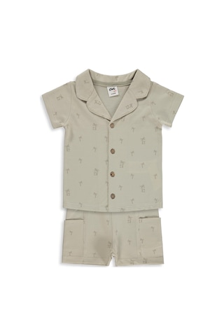 Civil Baby Palmiye Empirmeli 6-18 Ay Takım - Bej Vizon