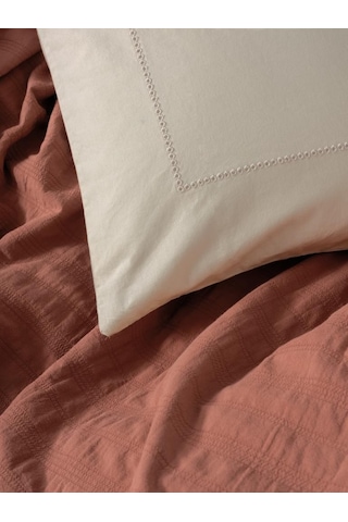 Cotton Box Çift Kişilik Yatak Örtülü Pike Takımı Natura Vilo Kiremit Çok Renkli