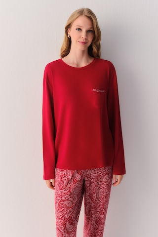 Suwen Paisley Pijama Takımı Sh27402660082 Kırmızı