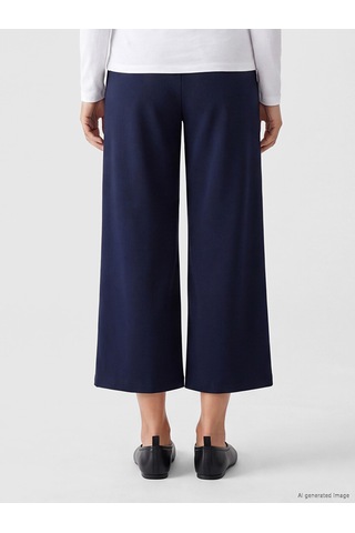 Lcwaıkıkı Classic Lacivert Beli Lastikli Geniş Paça Kadın Pantolon