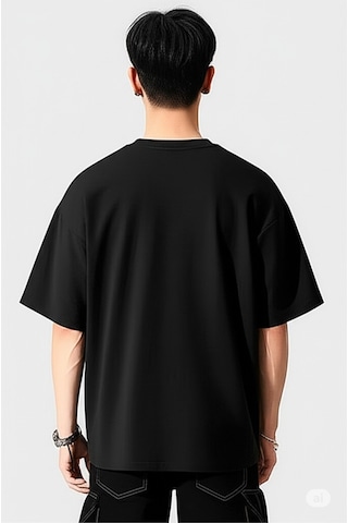 Nevermind Baskılı Oversize Tişört Erkek Streetwear T-shirt Siyah