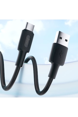 Juo JCBS121-B 12w Usb-a To Type-c Silikon Hızlı Şarj Ve Data Kablosu Siyah 1 Metre