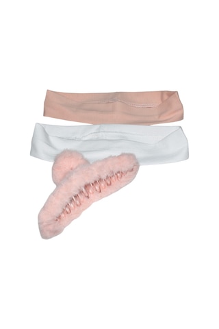 Peluş Toka Ve Saç Bandı Seti Pembe