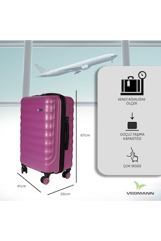 Vegmann Tartılı Scadel Violet Orta Boy Valiz Mor