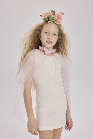 Luess Kız Çocuk Sıfır Kol Pamuklu Elbise Beyaz