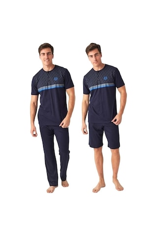 Mod Collection 3 Parça Şortlu Kısa Kol Erkek Pijama Takım