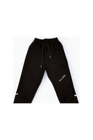 Erkek Çocuk Rahat Kesim İki İplik Eşofman Altı-14689 Siyah