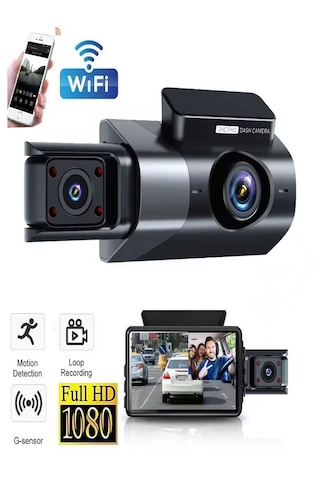 Wi-fi 1080p Araç İçi Kamera 5mp, 170 Açı, Araba Kamerası G-sensör, Döngü Kayıt, 150mah Batarya