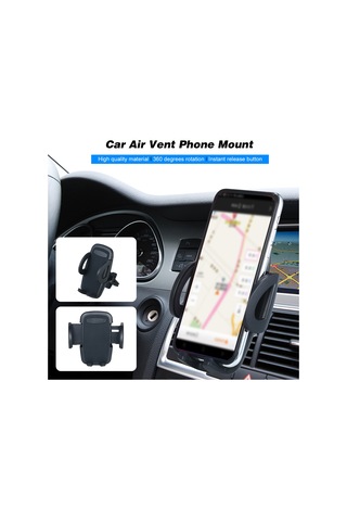 Gajeena Araç Klima Vantili 360 Derece Döner Telefon Tutucu - 4-6 İnç Telefonlar İçin, Hızlı Kurulum, Siyah Abs+silikon Malzeme İle Sağlam Tutma