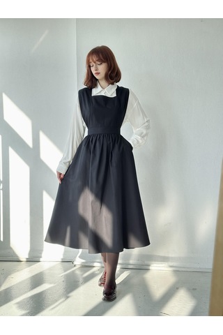 Retrobird Mandy Uzun Midi Boy Jile Elbise Kadın Siyah-13070-siyah Siyah