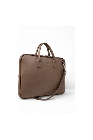 Sanmorris Unisex 15.6 İnç Uyumlu Suni Deri Darbe Korumalı Laptop Ve Evrak Çantası Vizon