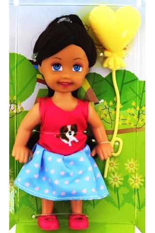 Cute Girl Sarı Balonlu Kumral Mini Bebek Nhr