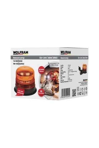 Led Tepe Döner İkaz Lambası Cıvata+vantuz Ve Mıknatıs Bağlantılı 10 Fonksiyon 12/24v E-belgeli 48w