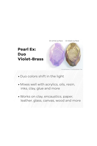Pearl Ex Pigment Tozu, 3 G, İkili, Mor/pirinç, Epoksi Reçine İçin Gevşek Mika Tozu, Sulu Boya, Kaligrafi Mürekkebi Genel