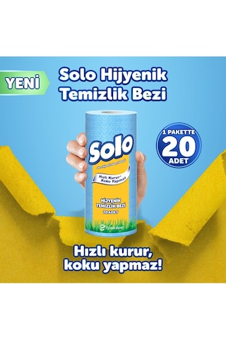 Solo Hijyenik Temizlik Bezi İç Adet 20 Li Kokusuz,hızla Kuruyan Mavi 28705630