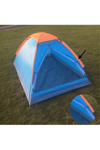 Prestigegoods Outdoor Tek 2 Kişilik Su Geçirmez Kamp Çadırı Mavi - Turuncu 200x140x110 Cm Mavi - Turuncu
