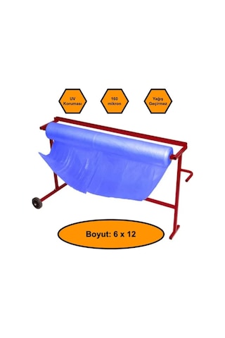 160 Micron Mavi Naylon Örtü, 6x12 Metre