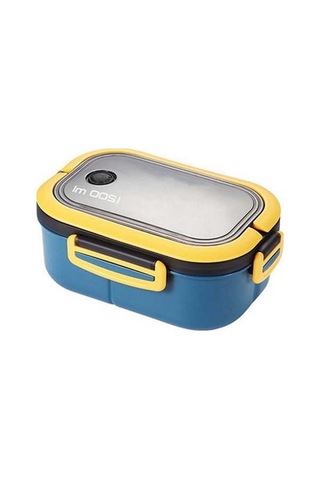 Ulzyvf Taşınabilir Sevimli Öğle Kutusu, Bölmeli, Mavi, Buzdolabı Uyumlu Bento Mavi