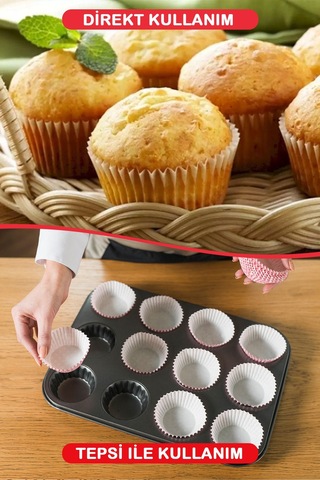 Mithra Life 100 Lü Renkli Muffin Cupcake Kâğıdı Mıt1137 Çok Renkli