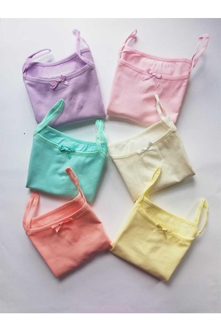 Kota 3411x12 Kız Çocuk 12'li Likralı İp Askılı Karışık Desen Atlet-renkli Asorti