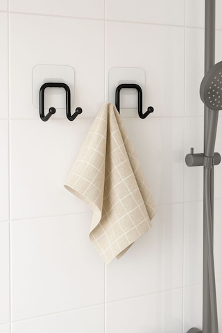 Karteya Güçlü Yapışkanlı 2 Adet Çift Kancalı Banyo Mutfak Askısı Metal Askılık Duvar Askı Organizer Siyah